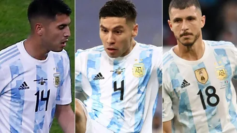 Exequiel Palacios, Gonzalo Montiel y Guido Rodríguez, tres de los seis ex River que irían al Mundial de Qatar.