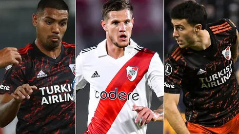 Martínez, Zuculini y Paradela, tres que podrían irse de River en 2023.