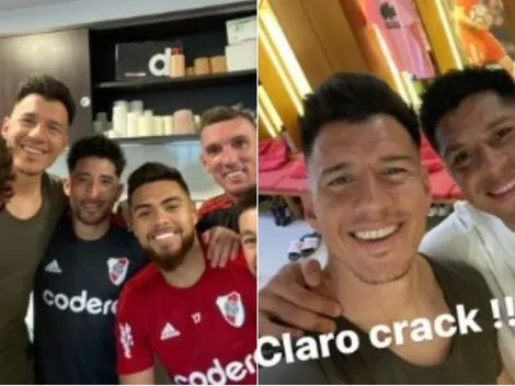 Bologna visitó a sus ex compañeros en el River Camp