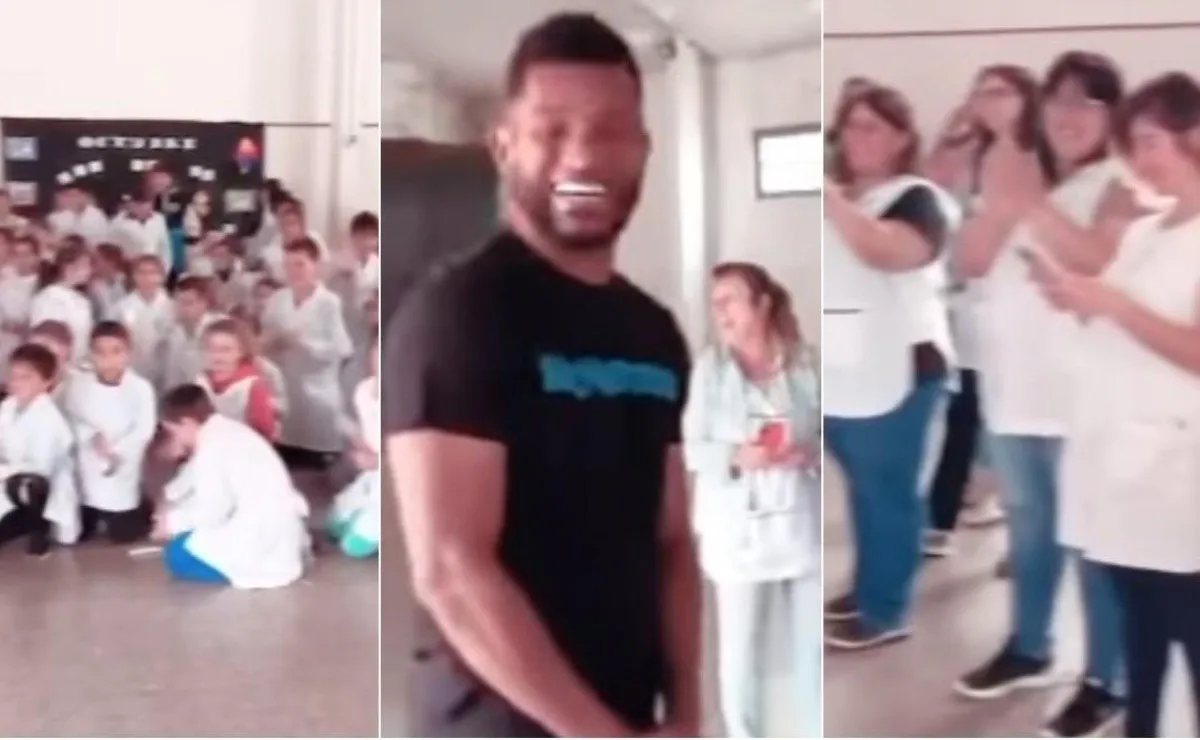 Borja visitó una escuela en El Triunfo.