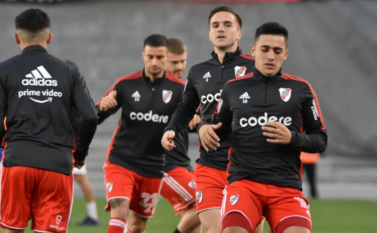 River se entrenó esta mañana en Ezeiza.