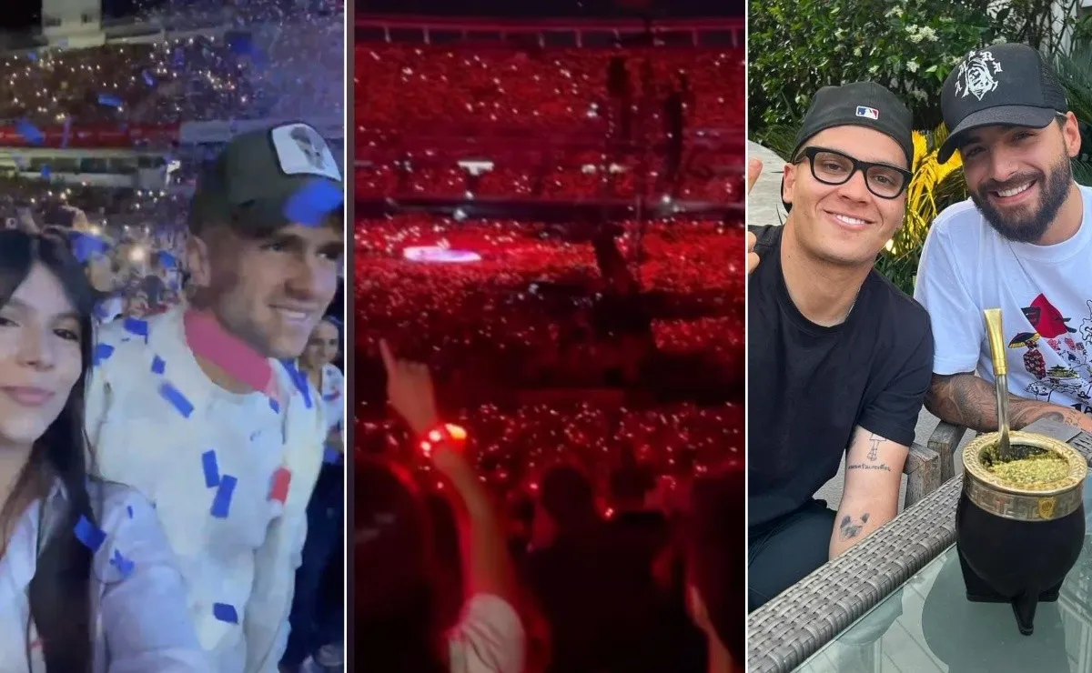 Los jugadores de River repartieron su fin de semana entre los shows de Coldplay y Maluma