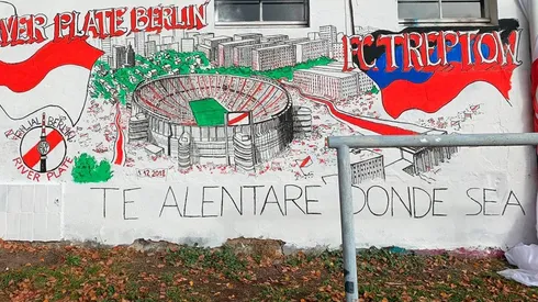 Un mural bien riverplatense en pleno Berlín.