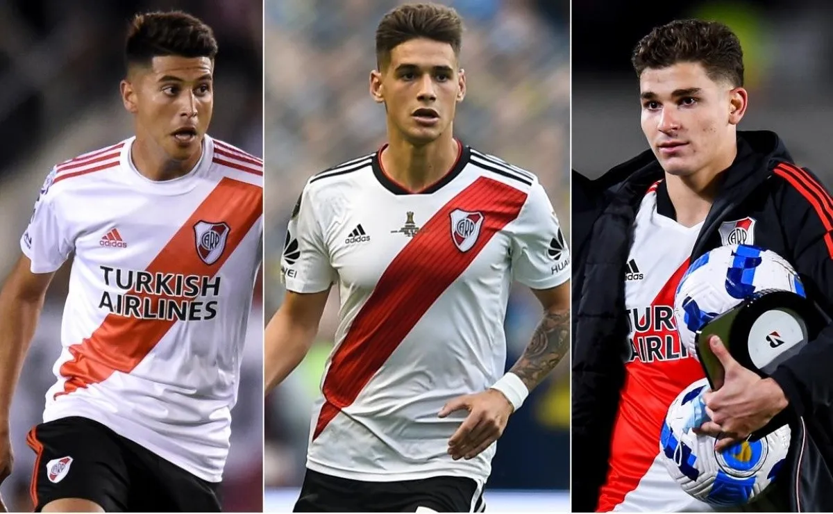 Palacios, Martínez Quarta y Julián Álvarez.