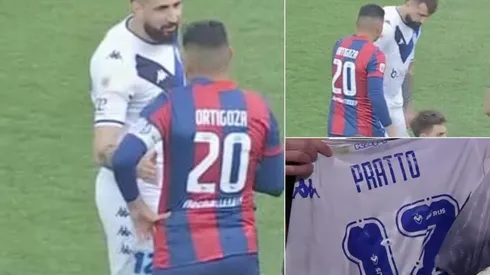 El pedio de Ortigoza para el Oso Pratto antes de ejecutar el penal que definió el partido.