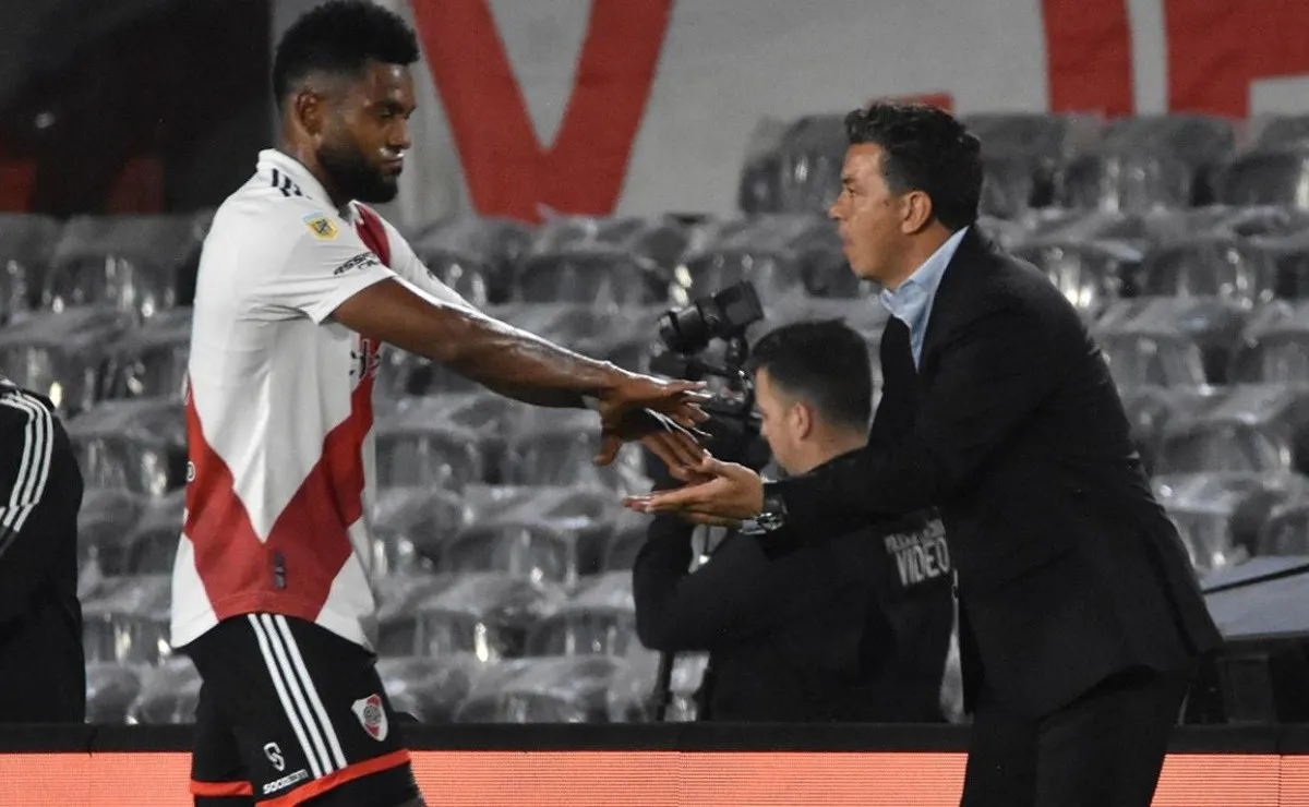 Miguel Ángel Borja y Marcelo Gallardo.