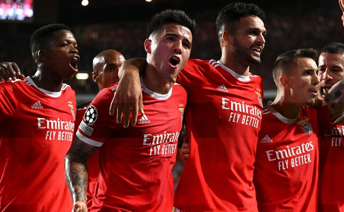 Enzo Fernández fue clave para el gol del empate del Benfica.