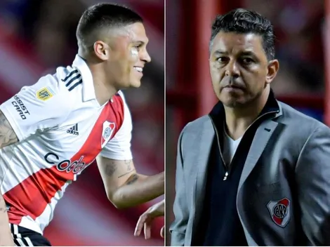 La reacción de Gallardo en el gol de Juanfer