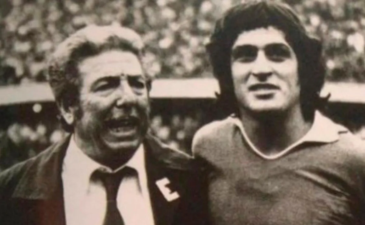 Labruna junto al Pato a quien dirigió entre 1975 y 1981 en River.