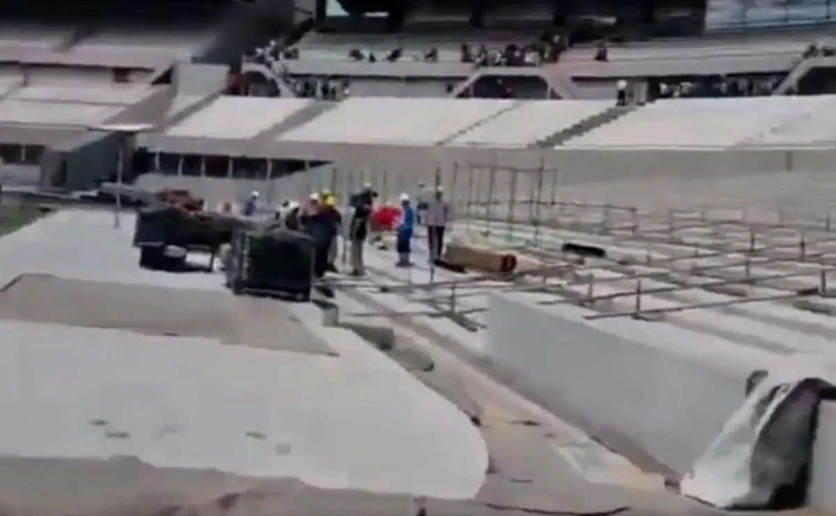 La estructura del escenario en la Centenario Inferior.