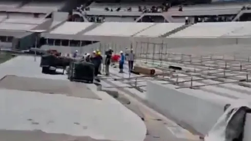 La estructura del escenario en la Centenario Inferior.