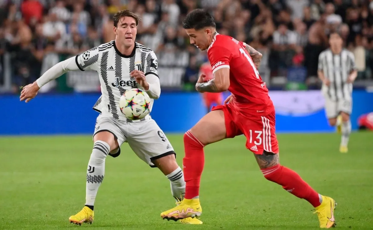 Enzo Fernández jugó un gran partido para el Benfica contra la Juventus.