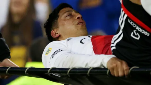 Rodrigo Aliendro sufrió una fractura ante Boca en 2022, la peor de sus lesiones hasta el momento.