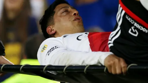 Así fue retirado Aliendro de la cancha de Boca.