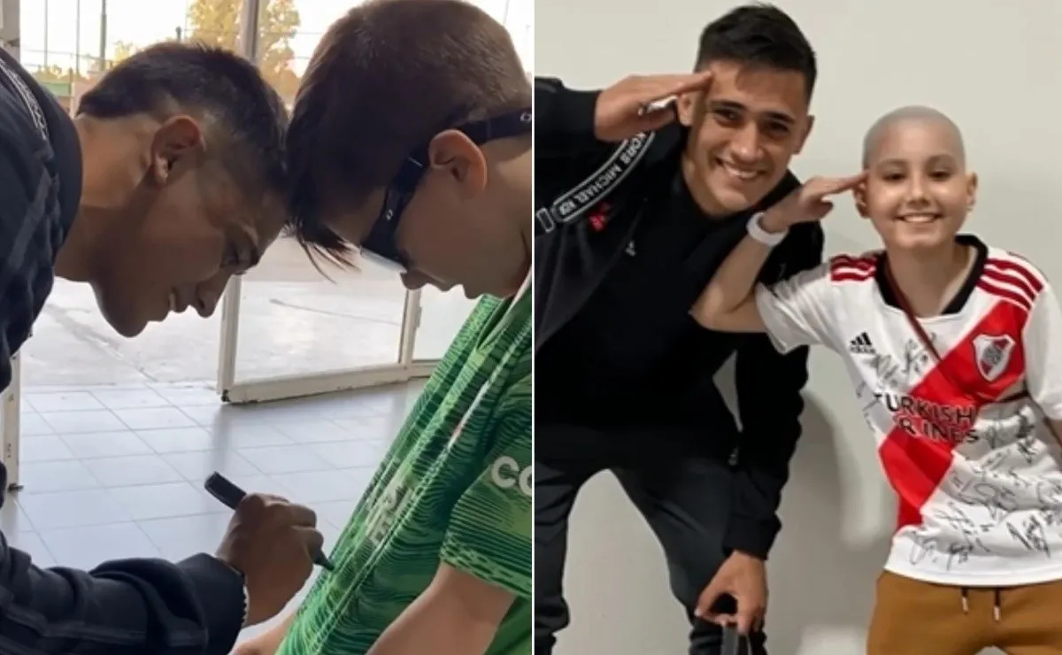 Pablo Solari y el encuentro con dos pequeños hinchas del Más Grande.