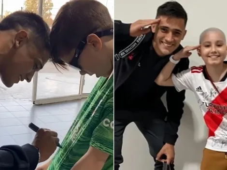 Pablo Solari y Fundación River le cumplieron el sueño a dos pequeños fanáticos