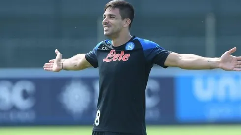 Gio Simeone marcó su primer tanto con la camiseta del Napoli.