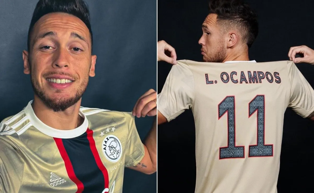 La presentación de Lucas Ocampos como nuevo jugador del Ajax.