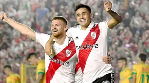 Solari y Beltrán, los protagonistas de la goleada millonaria.