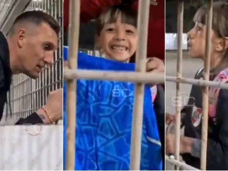 Armani tuvo un gran gesto con una nena en el Día de la Niñez