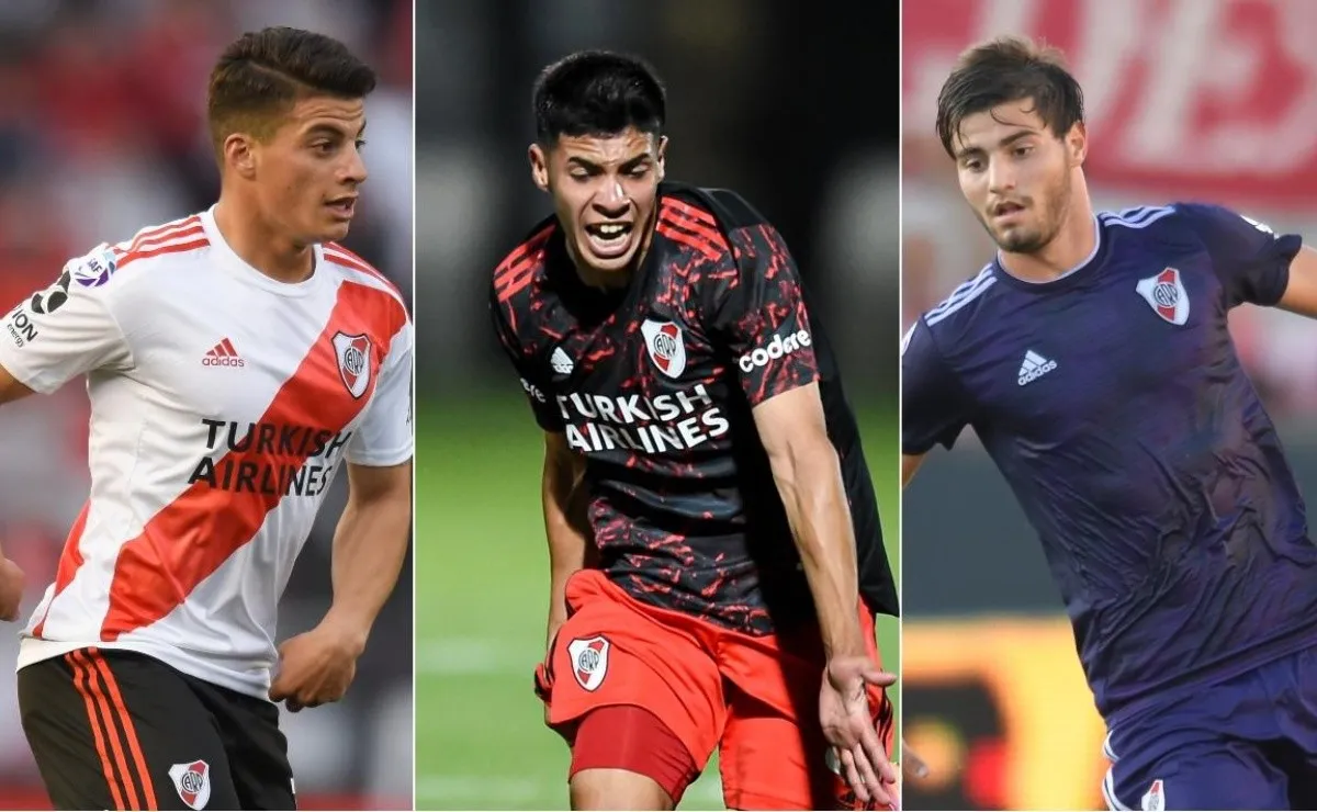 Elías López, Tomás Galván y Santiago Sosa, tres de los 42 juveniles que debutaron en la era Gallardo.