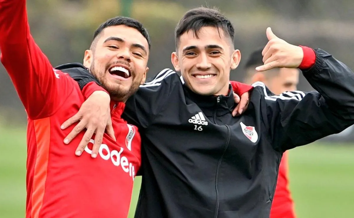 Paulo Díaz y Pablo Solari en la práctica del Más Grande.