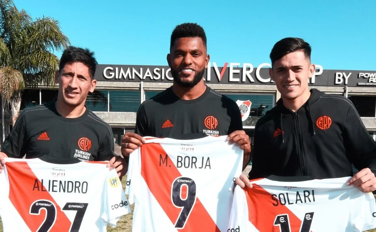 Rodrigo Aliendro, Miguel Borja y Pablo Solari, las caras nuevas de River en el último mercado.