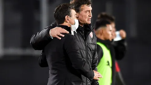 El Muñeco y Falcioni cuando se enfrentaron River e Independiente en 2021.