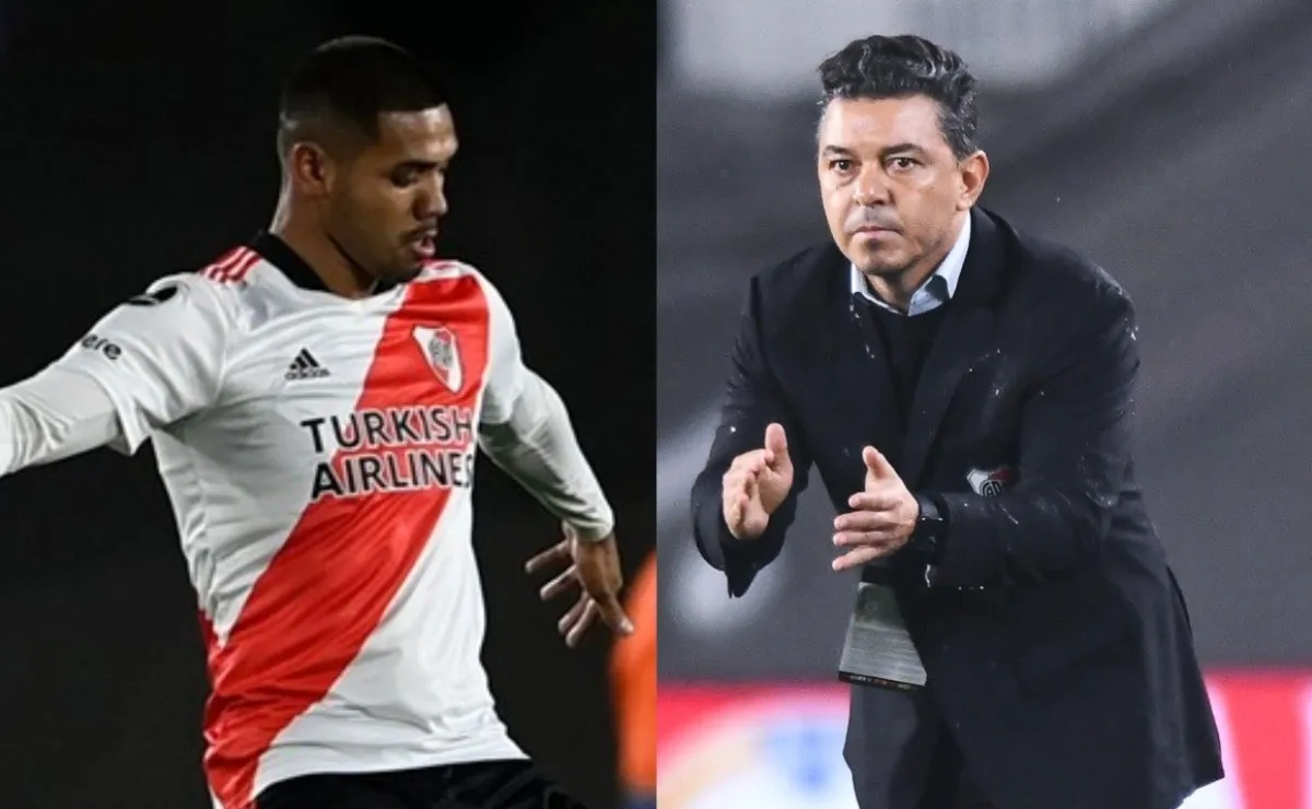 Gallardo respaldó al defensor de River tras las reiteradas equivocaciones ante Sarmiento.