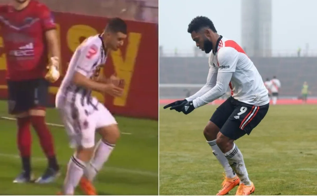 Elías Alderete celebró con el Colibrí de Miguel Ángel Borja en la victoria de Estudiantes de Caseros ante Brown de Adrogué.