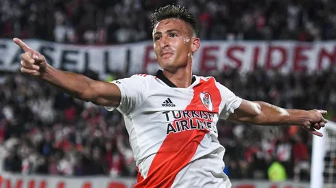 Braian Romero durante su etapa en el Millonario. Marcó goles claves en sus primeros partidos.