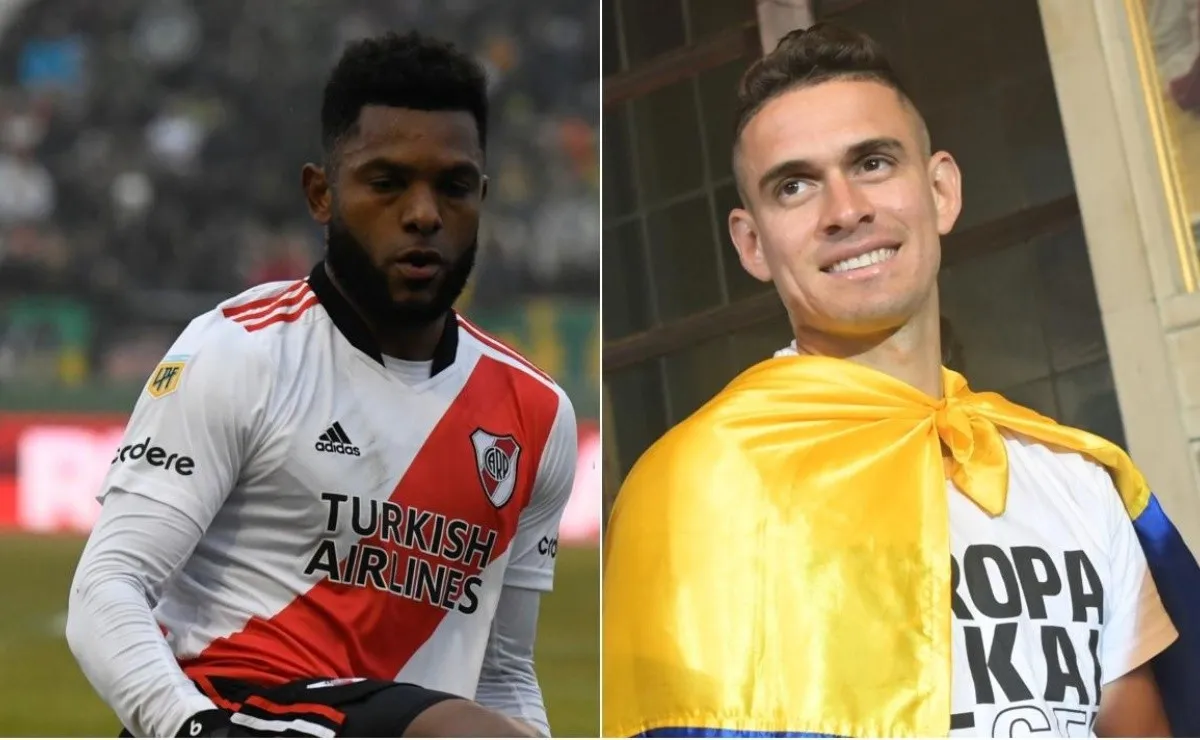 Rafael Santos Borré festejó el triunfo de River a la distancia y felicitó a Miguel Ángel Borja por haber anotado su primer gol con el Manto Sagrado.