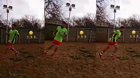 Atención al jugador argentino que se filmó con un buzo de arquero de River.