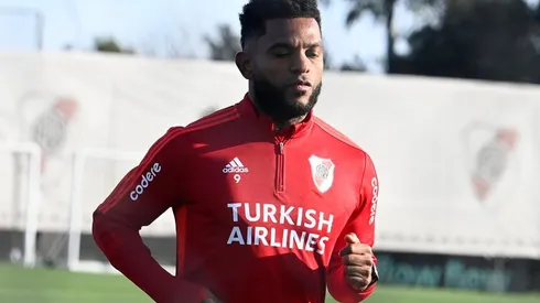 Miguel Ángel Borja se motró feliz por su llegada a River en este mercado de pases, habló de Gallardo, de su amistad con Juanfer desde las 12 años y del futuro.