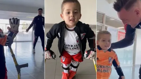 Joaco cumplió el sueño de conocer a sus ídolos y jugar un picadito con ellos.