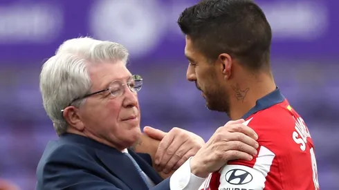 Enrique Cerezo y Lucho Suárez en la despedida del Pistolero hace unos meses contra el Valladolid.