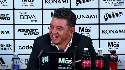 El Muñeco dio una conferencia de prensa bastante inusual la última vez que River jugó contra el Decano.