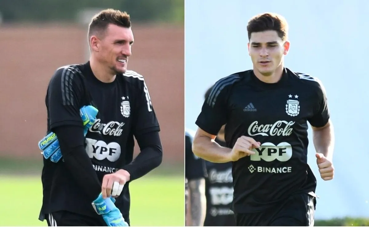 Franco Armani y Julián Álvarez se sumarán a los entrenamientos de la Selección Argentina en Bilbao el próximo viernes.