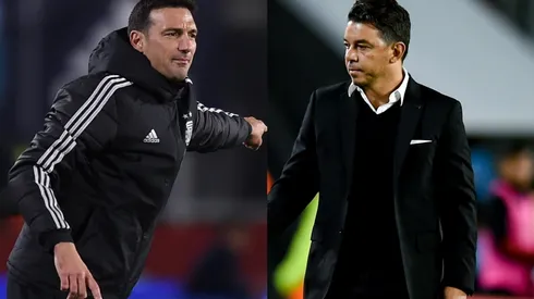 Scaloni tuvo un buen gesto con el entrenador de River luego del cortocircuíto público.