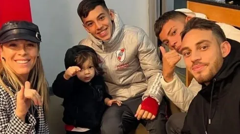 Los hijos del Muñeco y Geraldine La Rosa, presentes en la victoria de River en el Monumental.