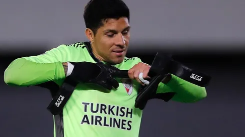 Enzo Pérez hizo historia al atajar los 90 minutos en el partido entre River y Santa Fe por la Copa Libertadores 2021.