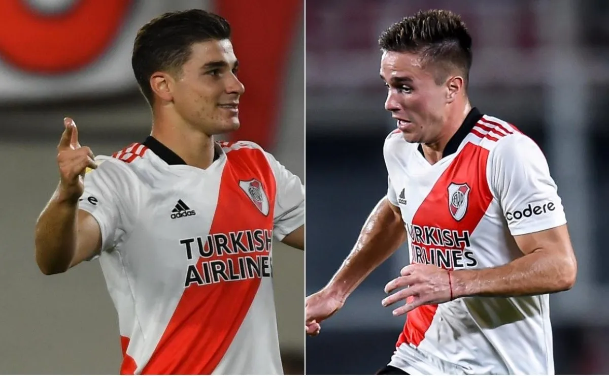 Agustín Palavecino llenó de elogios a Julián Álvarez, la gran joyita de River y el cordobés le devolvió la pared.