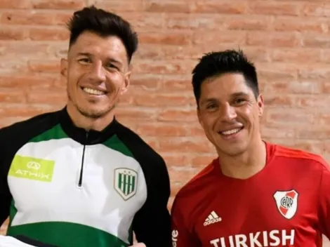 El cruce entre Enzo Pérez y Beto Bologna luego del partido