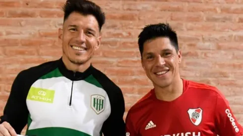 El cruce entre Enzo Pérez y Beto Bologna luego del partido