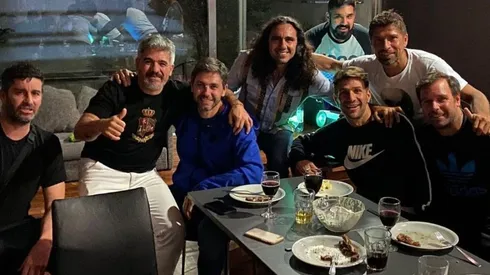 Los ex River se reunieron para ver el debut del Más Grande en la Copa