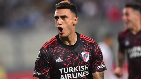 El desahogo de Matías Suárez tras marcar el gol del triunfo.