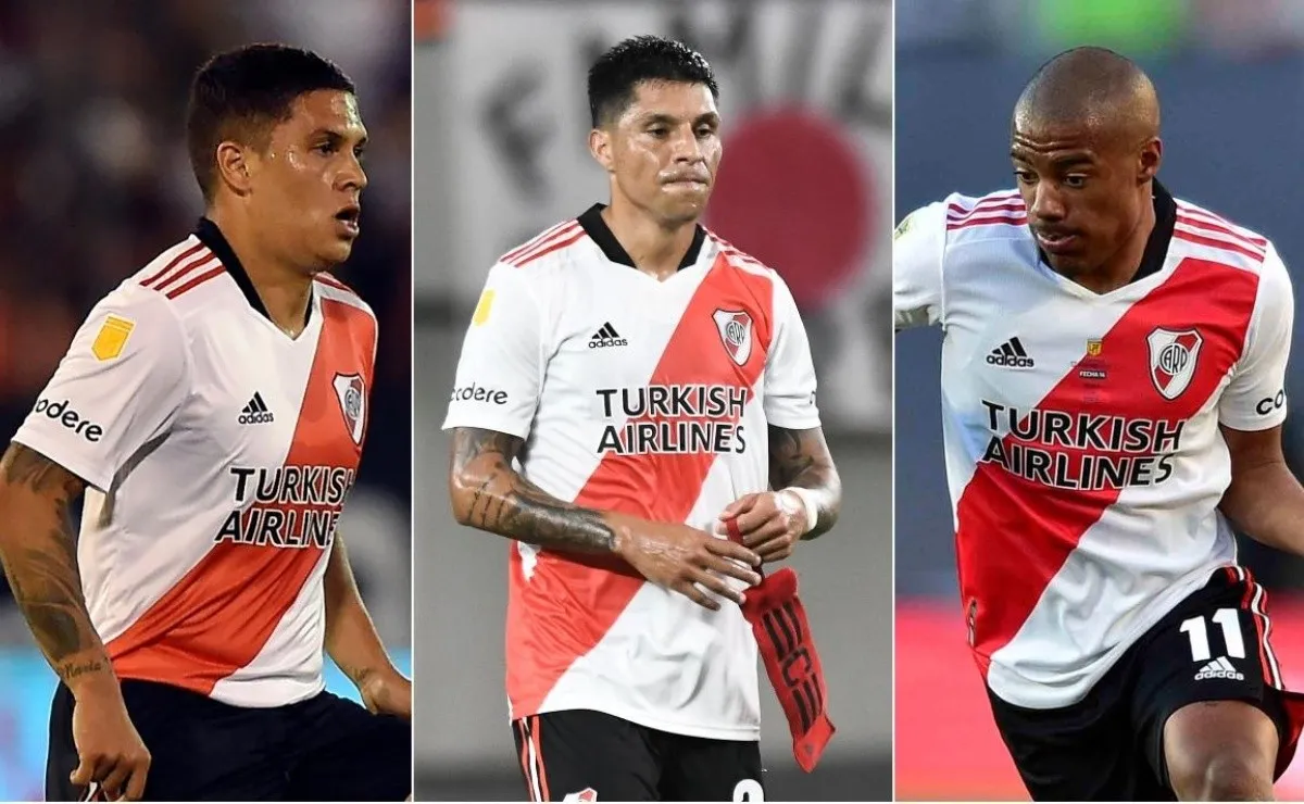 Juanfer, Enzo Pérez y De La Cruz son tres de las bajas que tendría Gallardo para enfrentar a San Lorenzo el próximo sábado.