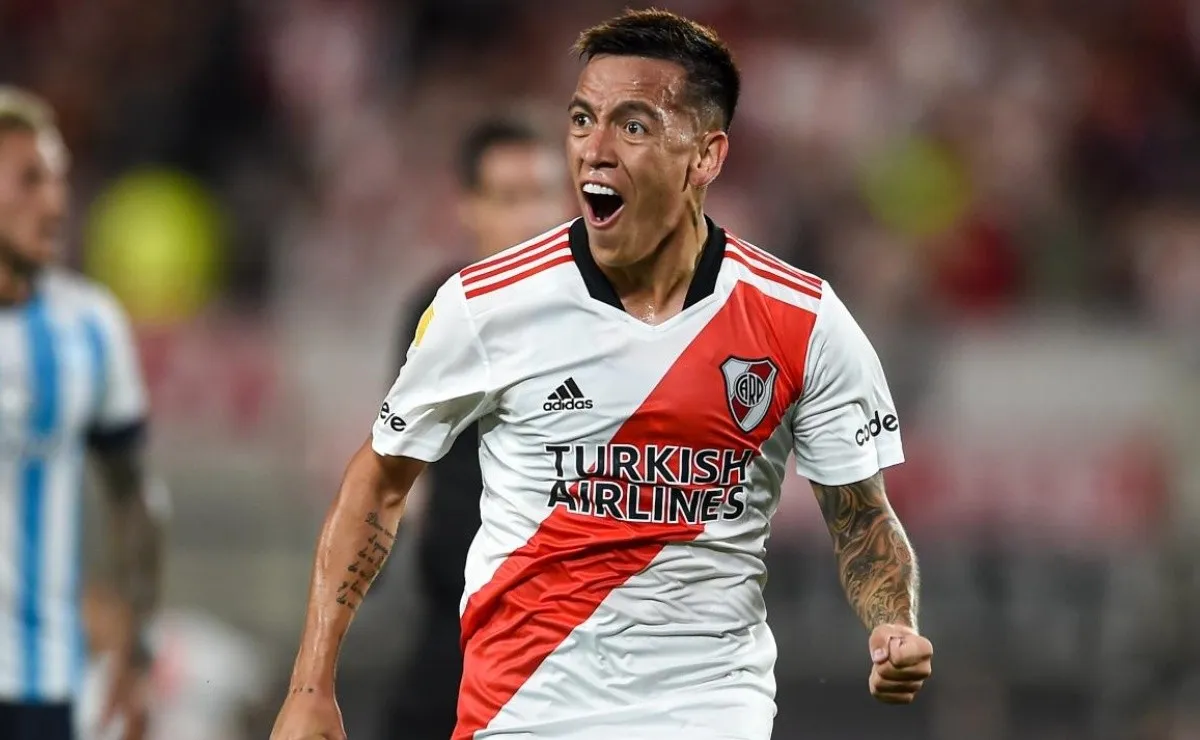 Esequiel Barco estuvo entre los puntos altos de River ante Racing.