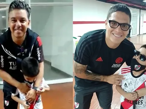 El hermoso gesto de Gallardo y Juanfer con pequeño hincha no vidente