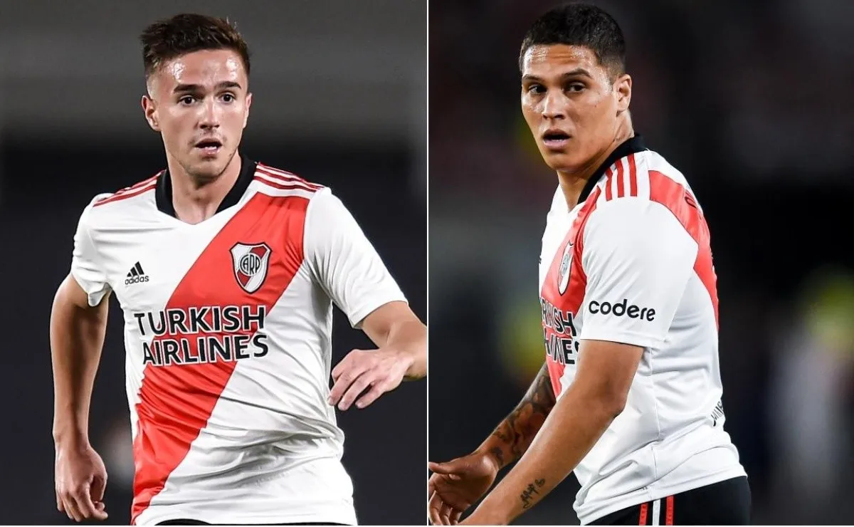 Agustín Palavecino se mostró feliz por volver a representar a River y Juanfer lo elogió en redes sociales.